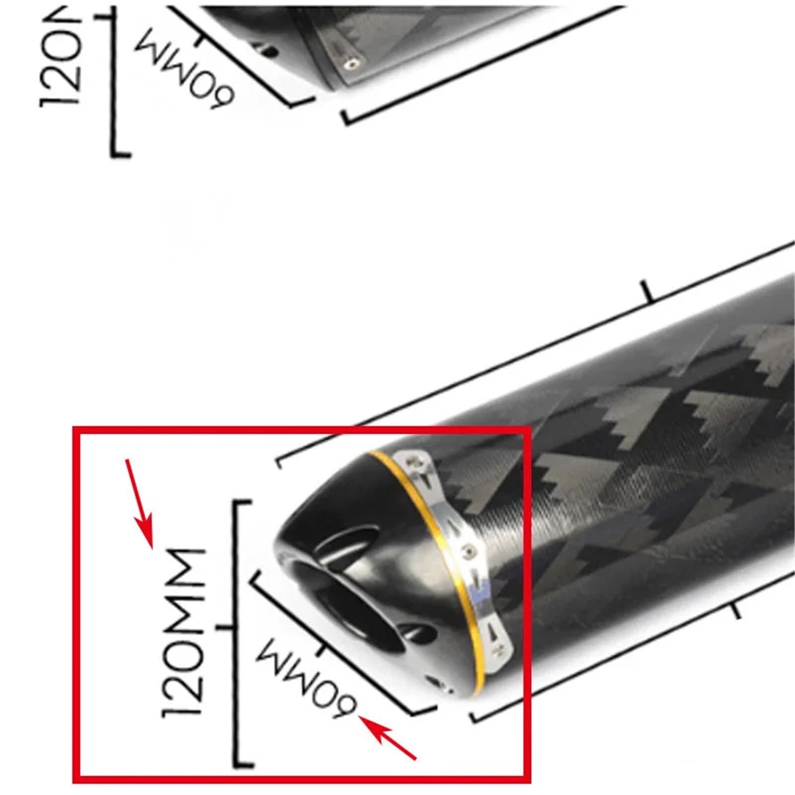 końcówka wydechu Wymień zmodyfikowany tłumik wydechowy wyścigowy wydech CNC pokrywa końcówka ucieczka motocykla ogona układ wydechowy samochodowy(B (2 PCS))
