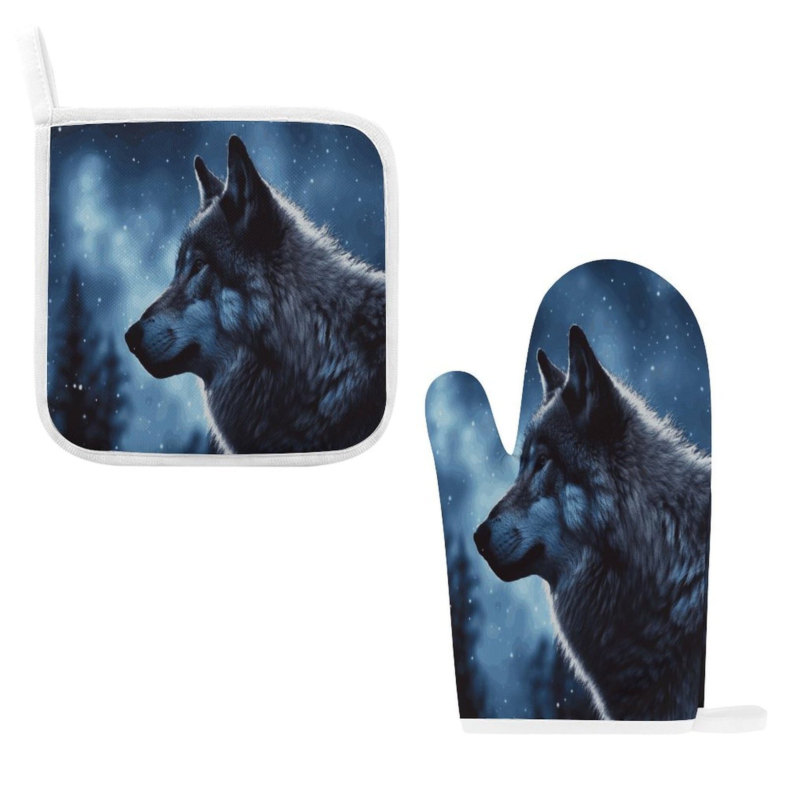 Fodpand Style Lonely Wolf Oven Mitts And Pot Holders Sets