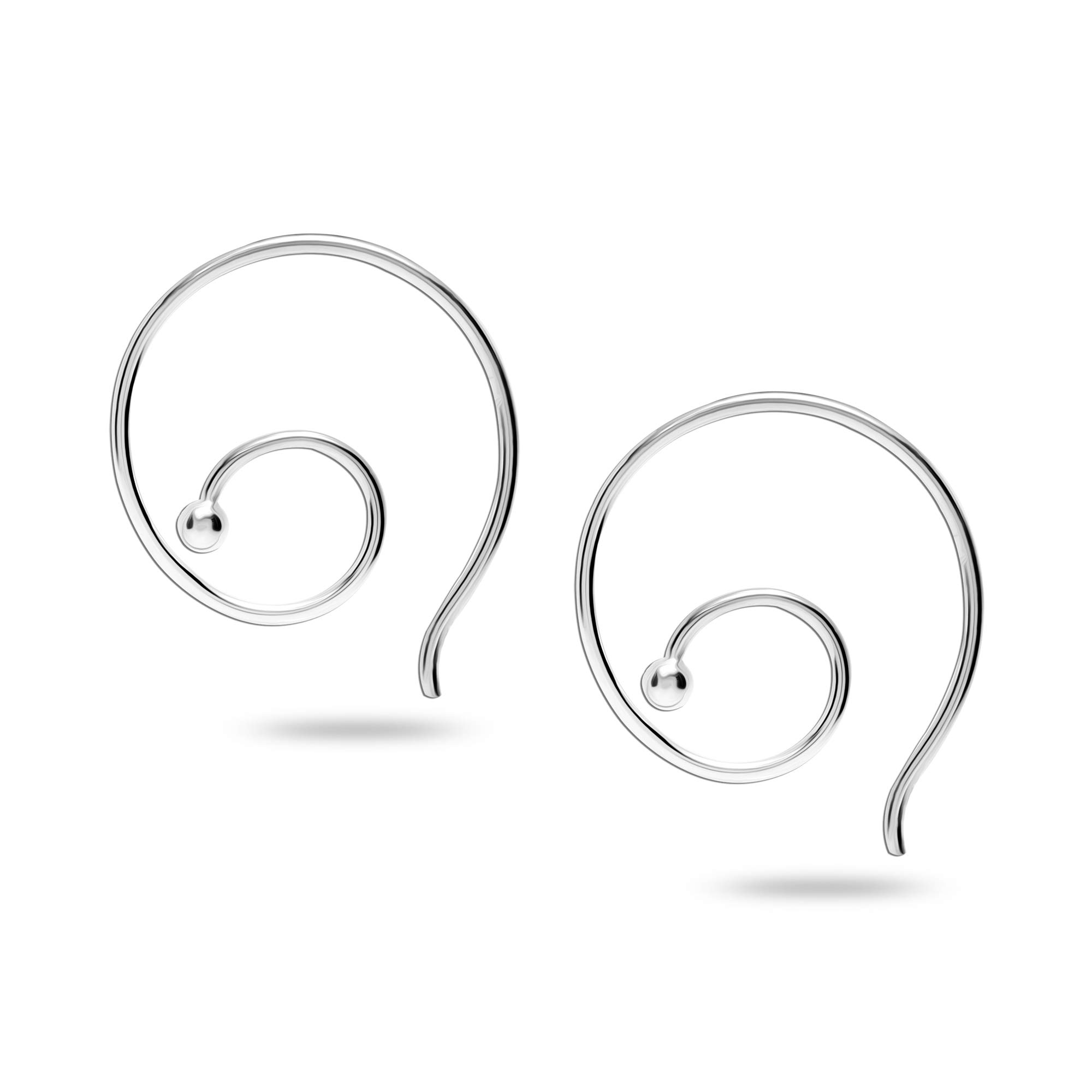 Amazon Brand - Nora Nico 925 Sterling Silver BIS Hallmarked Spiral Hoop Earrings for Women Girl (B08V3CNQGC) Amazon Price History, Amazon Price Tracker