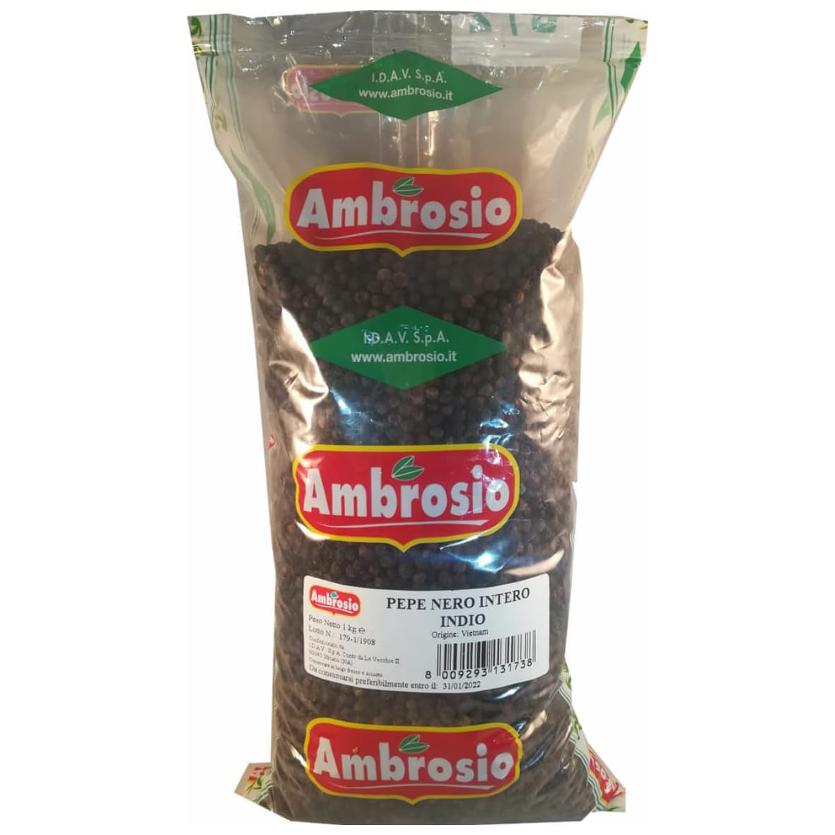 Pepe Nero in Grani Indio Ambrosio Busta da 1 Kg
