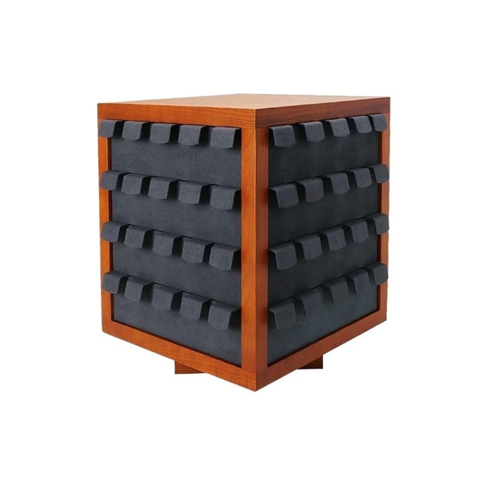 Pq7hKv2wD Jewellery Organiser Cube Rotating Wooden Earring Display Stand