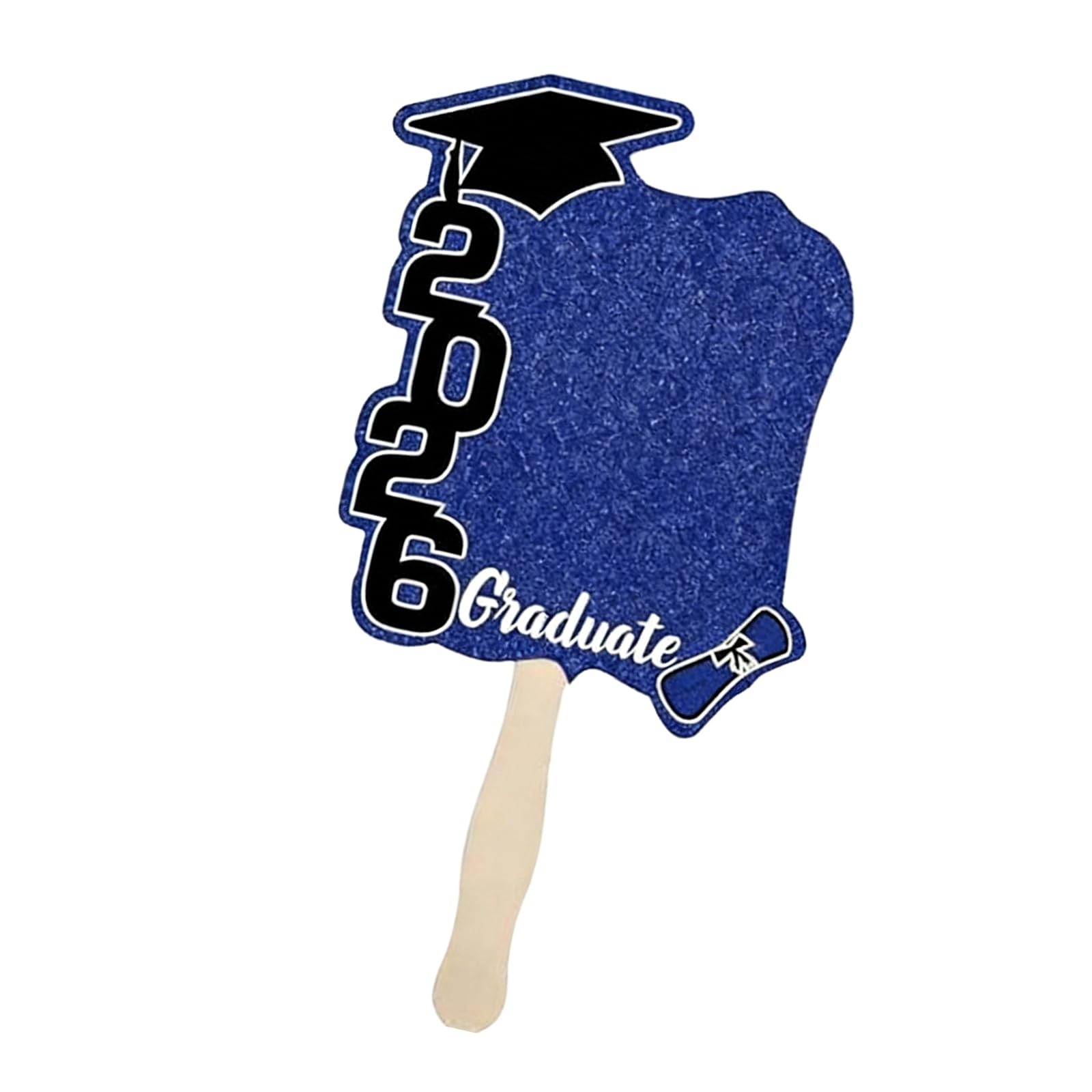 Ekoama Class Of 2026 Graduation Fan Double Sided Printed Wooden Hand Fan For Graduation Ceremony Decoration Commencement