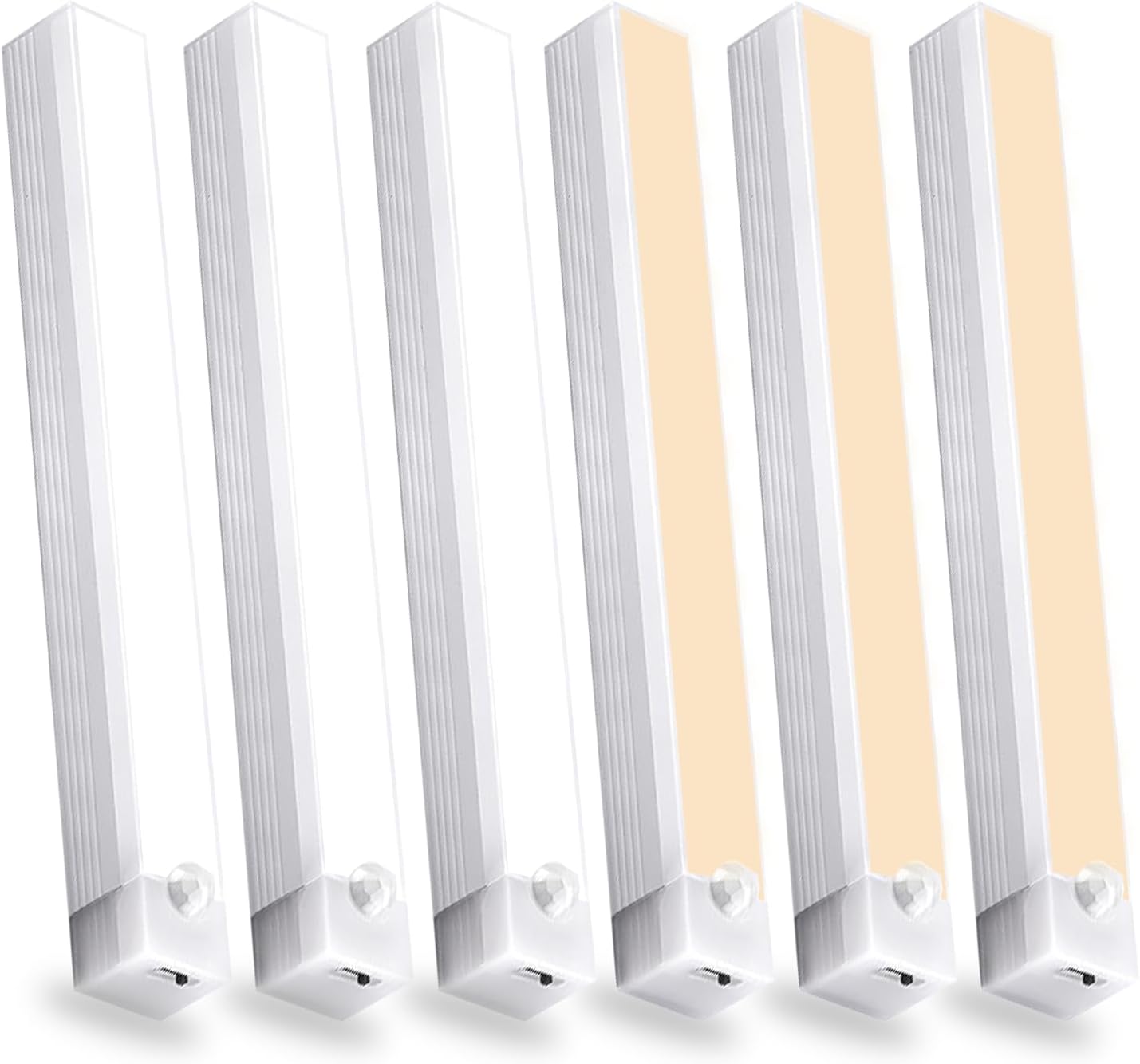6 Pack Motion Sensor Under Cabinet Light 8 Inch Magnetic LED Closet Lights | Rechargeable Under Counter Light for Stair Bedroom Cupboard
