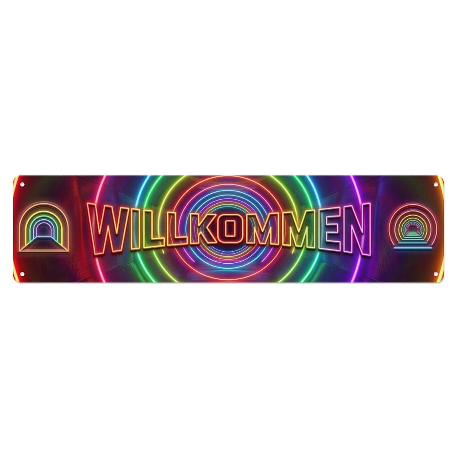 Neon Neon Tunnel Perspective Welcome Metal Tin Sign