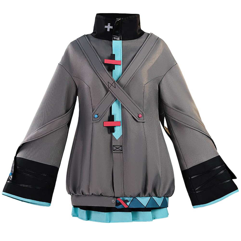 Zhongkaihua Miku - Disfraz completo de cosplay con chaqueta, falda, calcetines, tocados y decoraciones de cruz, traje de personaje de anime para cosplay, Halloween, carnaval para fanáticos