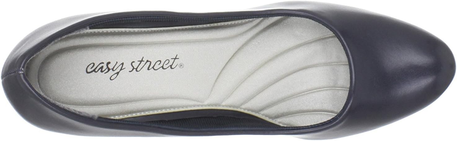 Easy Street Womens Fabulous Faux Leather Round Toe Pumps Navy 12 Medium (B,M)