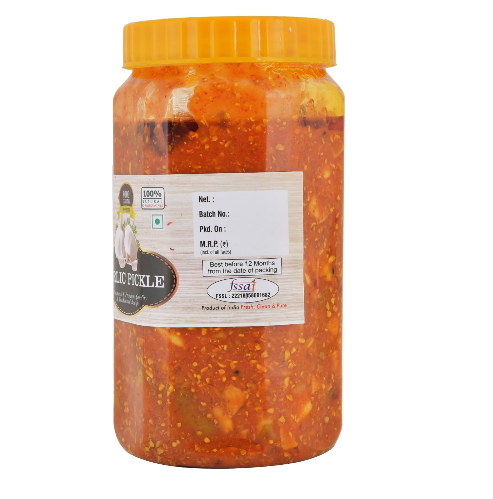 Food Essential Garlic Pickle [Pure & Natural] 1 kg. Rajasthani Pickle - Image 3 thumbnail
