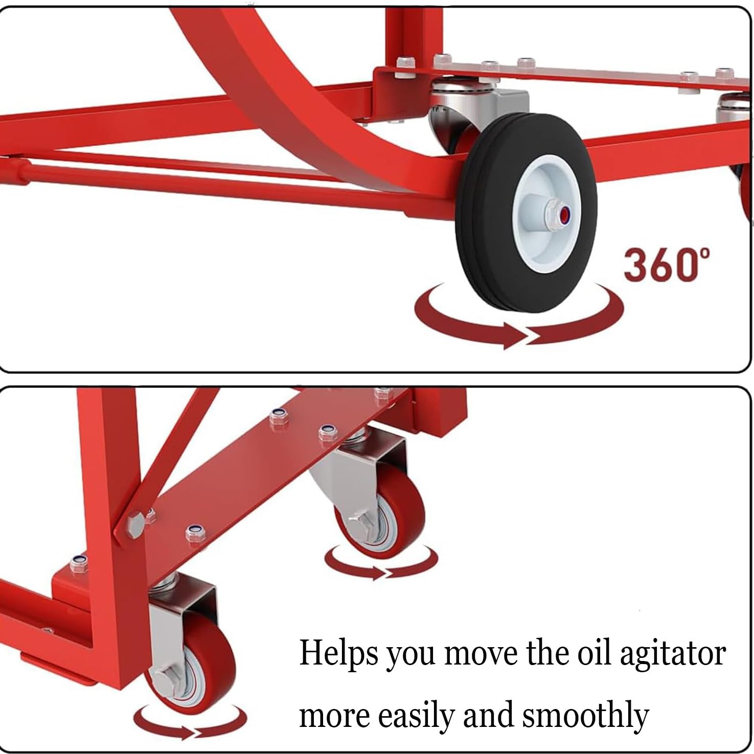 Supporto Mobile per Fusti con Ruote E Maniglia, Robusto Supporto in Acciaio per Fusti Rotondi, Ideale per Officina, Fabbrica, Garage, Magazzino