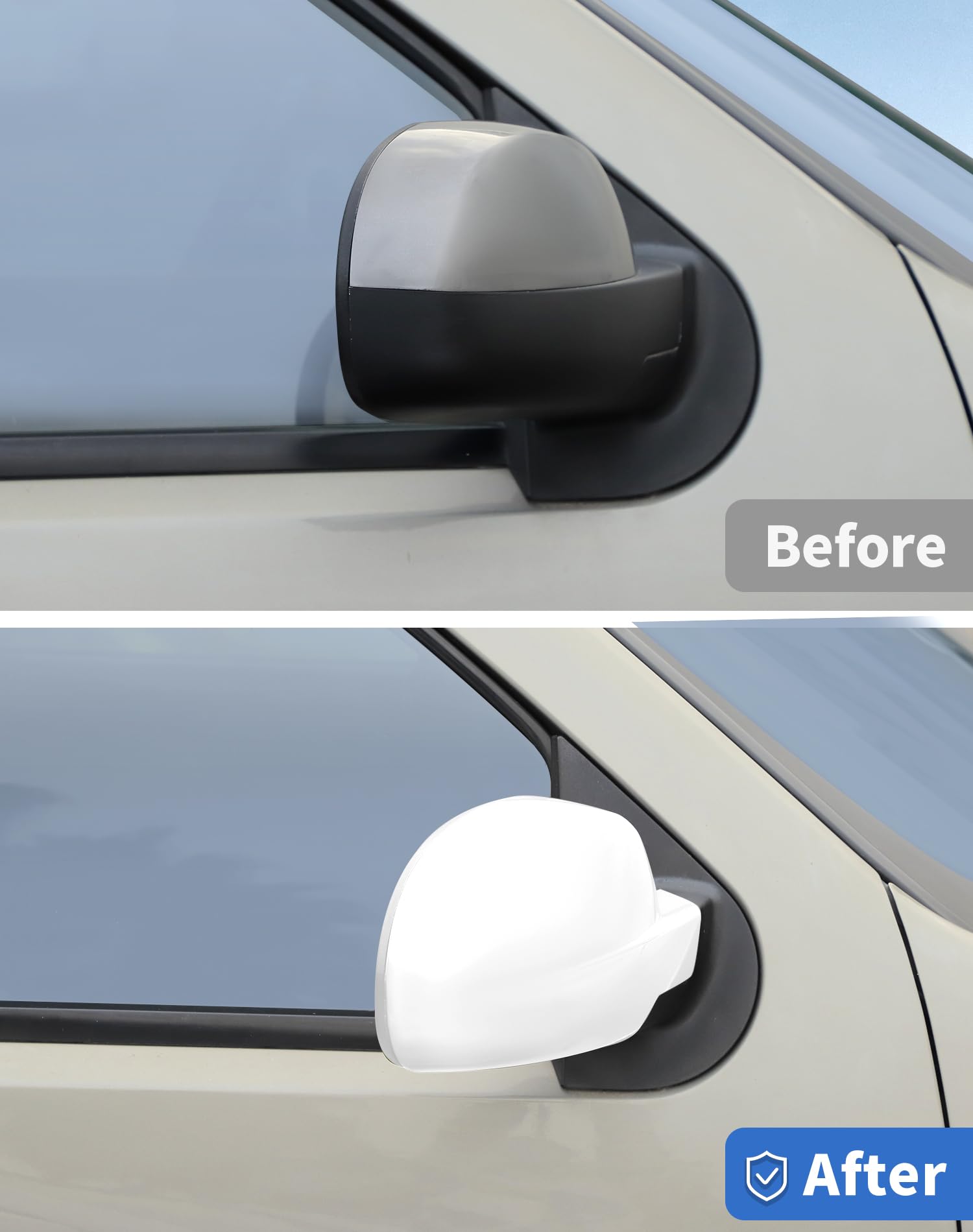 Rearview Mirror Cover Caps For Chevy Silverado, GMC Sierra, Tahoe – Black ABS Protective Covers (2007-2014) - View #11