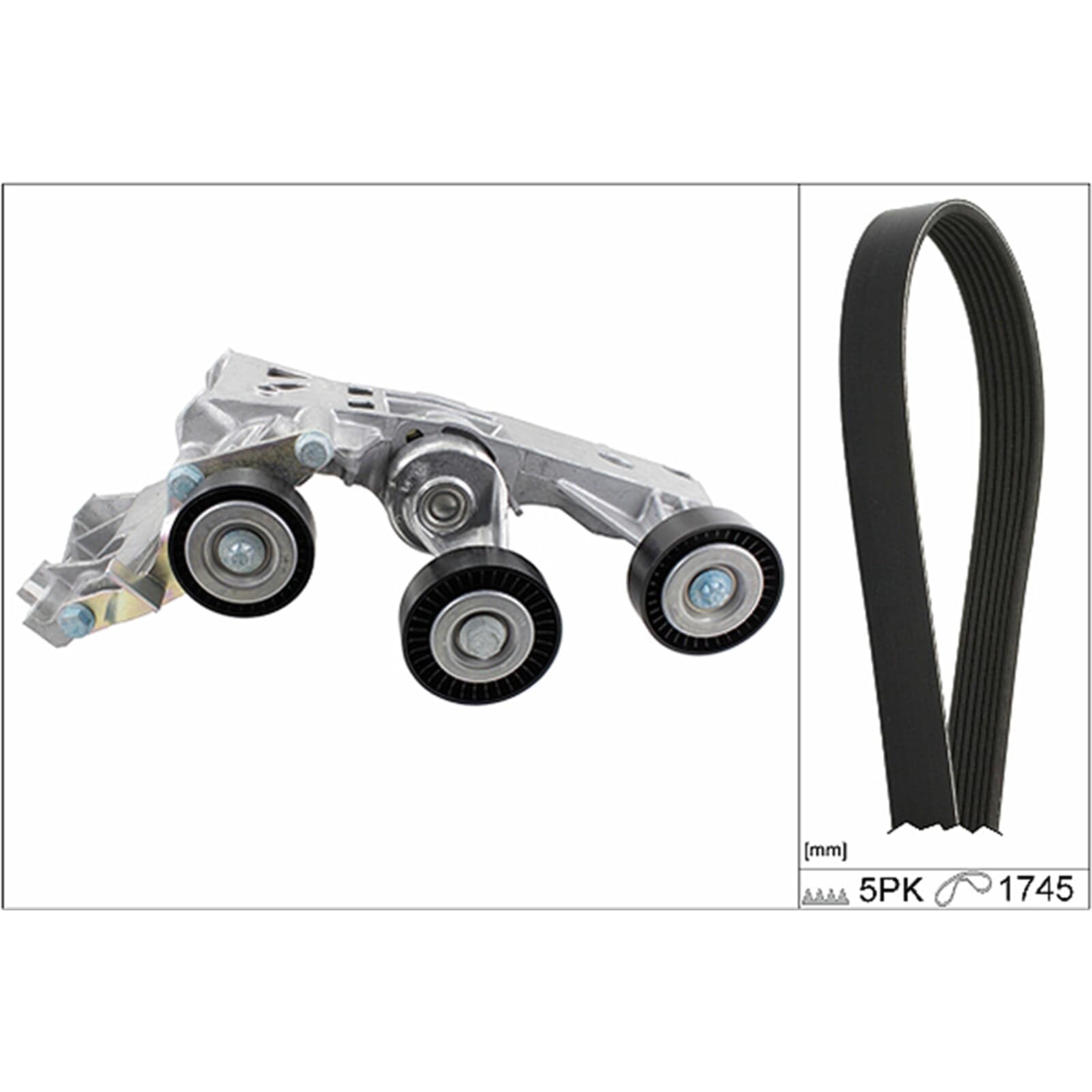 INA Kit Cinghie Poly-V 529 0148 10 1745mm Compatibilità con MERCEDES-BENZ Classe B W245 Classe A W169