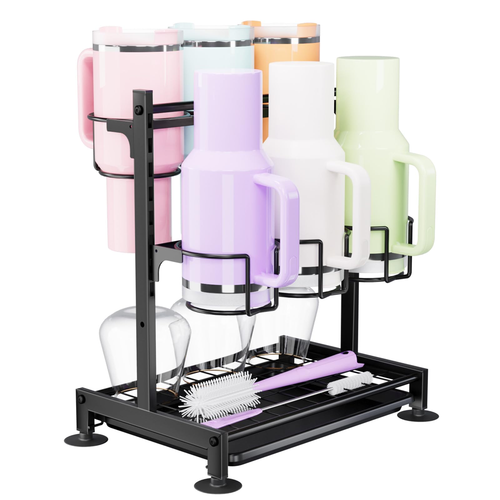 Porte-gobelet Mural Pliable - Support Pour Tasses Stanley, Bouteilles D'eau - Noir/Blanc - Pour Maison, Bureau, Voiture