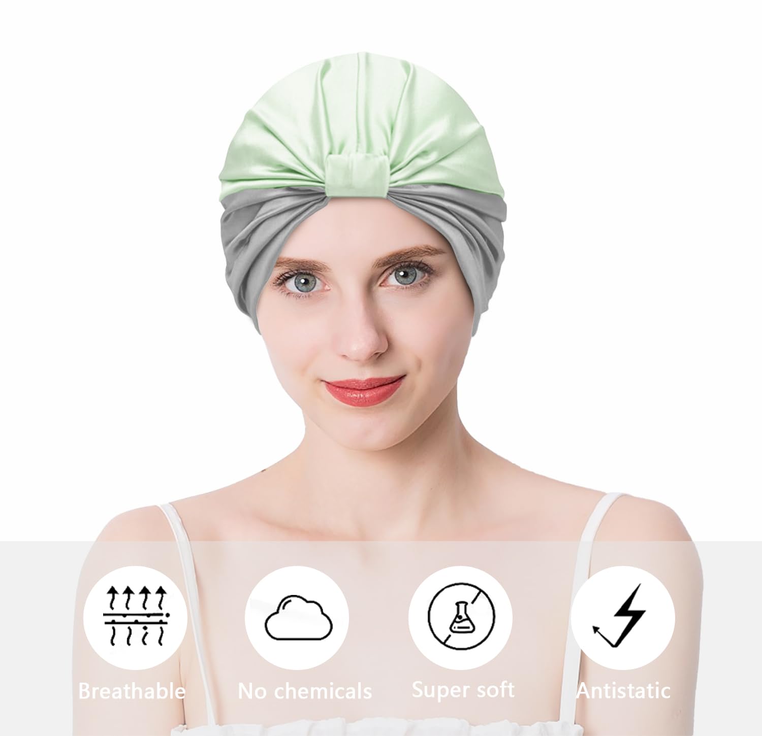 townssilk 100% Mulberry Silk Women's Night Cap, 16 Momme Sleep Cap, Silk Shower Cap, Good for Hair Protects Hair - Image 3