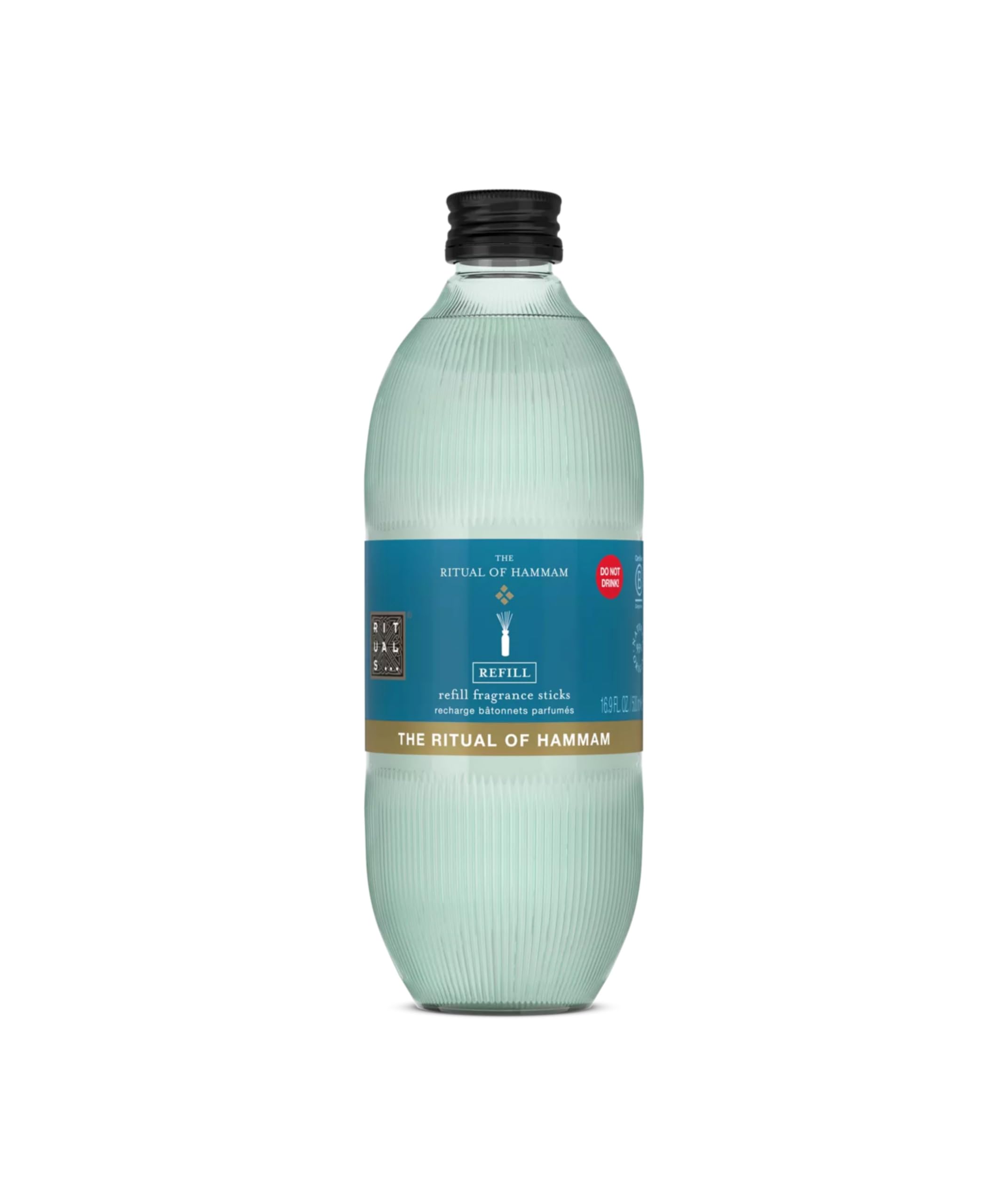 Rituals Blue Reed Diffuser 1X Refill The Ritual Of Hammam - Refills Twice – Fragrance Sticks With Eucalyptus And Rosemary - Purifying Home Fragrance - 1X 500Ml