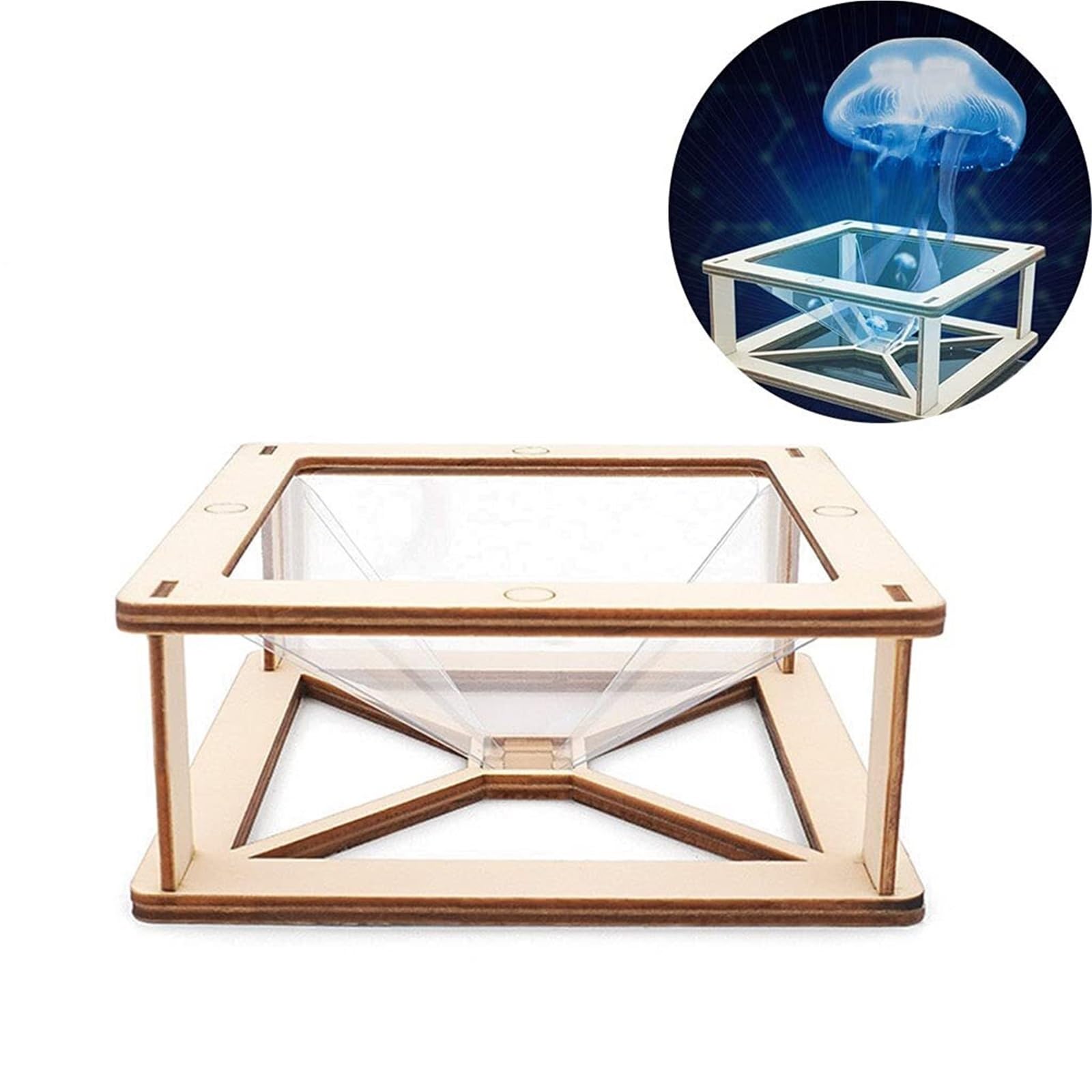 Proiettore Olografico 3D A Piramide for Smartphone, Ologramma 3D, Supporto for Display, Proiettore, Qualsiasi Display for Smartphone, Si Collega al Telefono, Proiettore Olografico