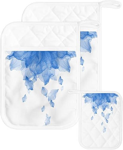 Miniatura 8 de Halloween 3Pcs Pot Holders for Kitchen, Non Slip & Heat Insulation Terry Cloth Potholder Set with Pocket, Thick Hot Pad Oven Mitts Trivet Coaster