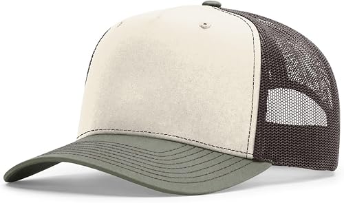 Richardson 112FP Five Panel Series Trucker Sombreros Clásicos, Puntadas de Contraste y Estilo Snapback de Cuerda