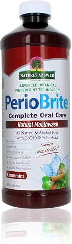 Natures Answer PerioBrite Lavado bucal sin alcohol canela 16 onzas líquidas blanquea naturalmente los dientes refresca la respiración elimina la