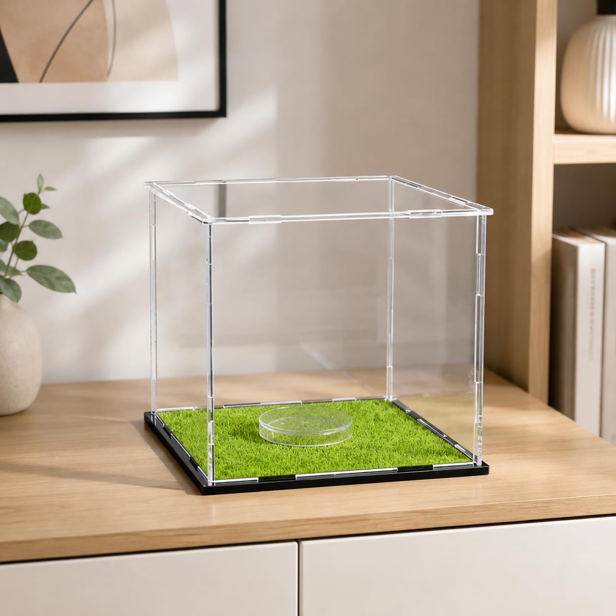Contenitore Portaoggetti in Acrilico Scatola Teche Supporto Base Inserti Vetrina con Sintetica Funzione Organizza E Espone Palle Materiale Acrilico Adatto per Hobby , 21*21*21cm