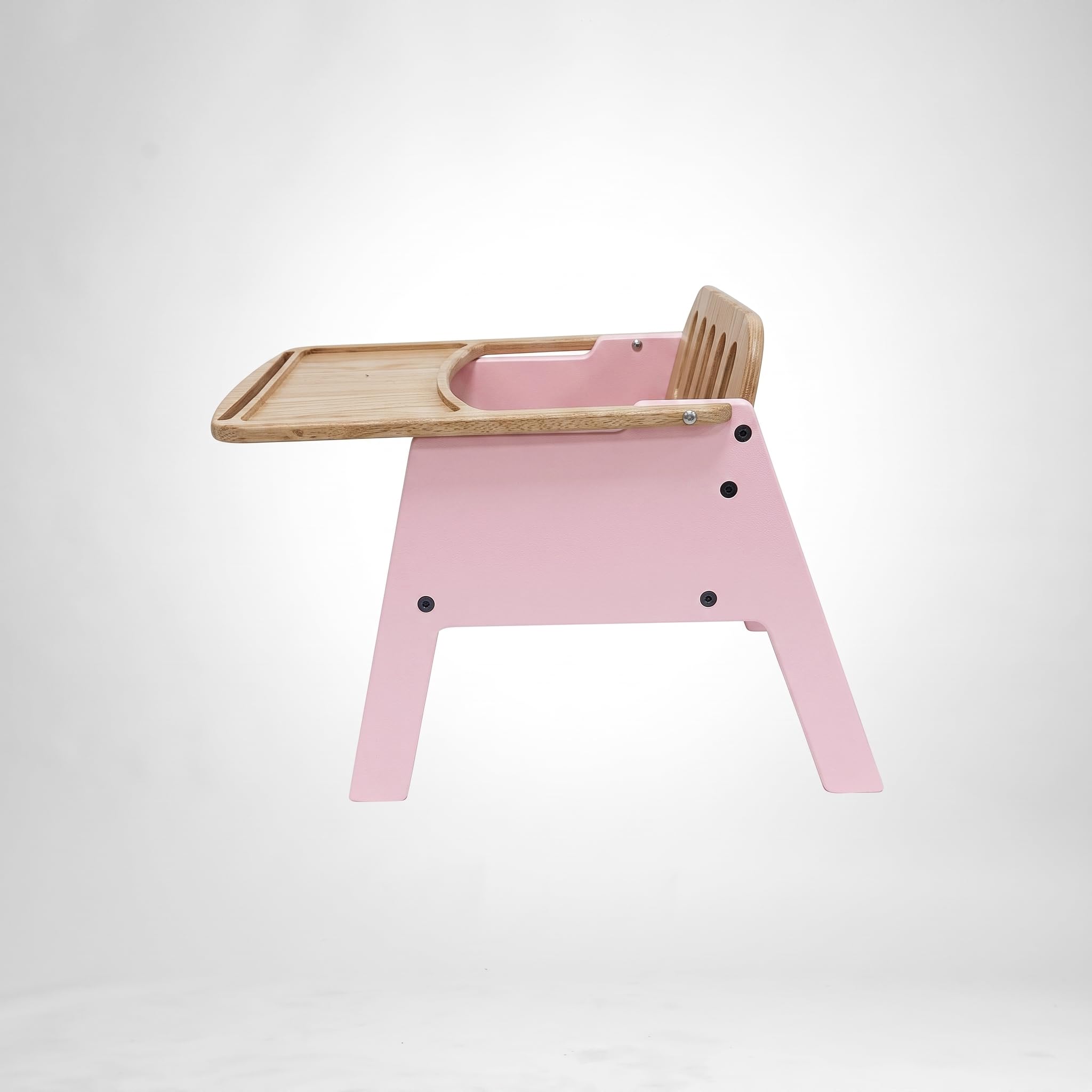 Solid Acacia Wood Kids Chair with Fixed Activity Tray, Wide Anti-Tip Base, Non-Toxic Finish, Wooden Feeding and Drawing Seat for Toddlers, Acacia Wood Kids Chair-image-42