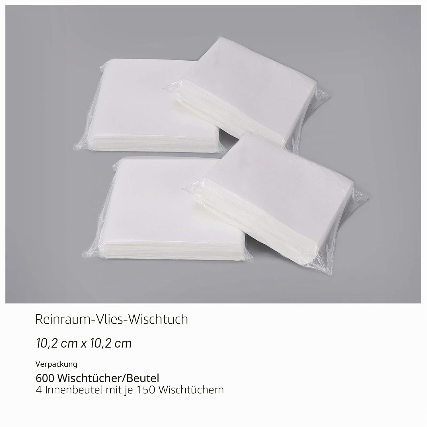 AAwipes Cleanroom Reinigungstücher, fusselfrei, 10,2 x 10,2 cm (Beutel mit 600 Stück) Zellulose/Polyester-Mischung (Klasse A, 68 g) für Labor, Elektronik, Pharmazeutik, Druck und Halbleiterindustrie