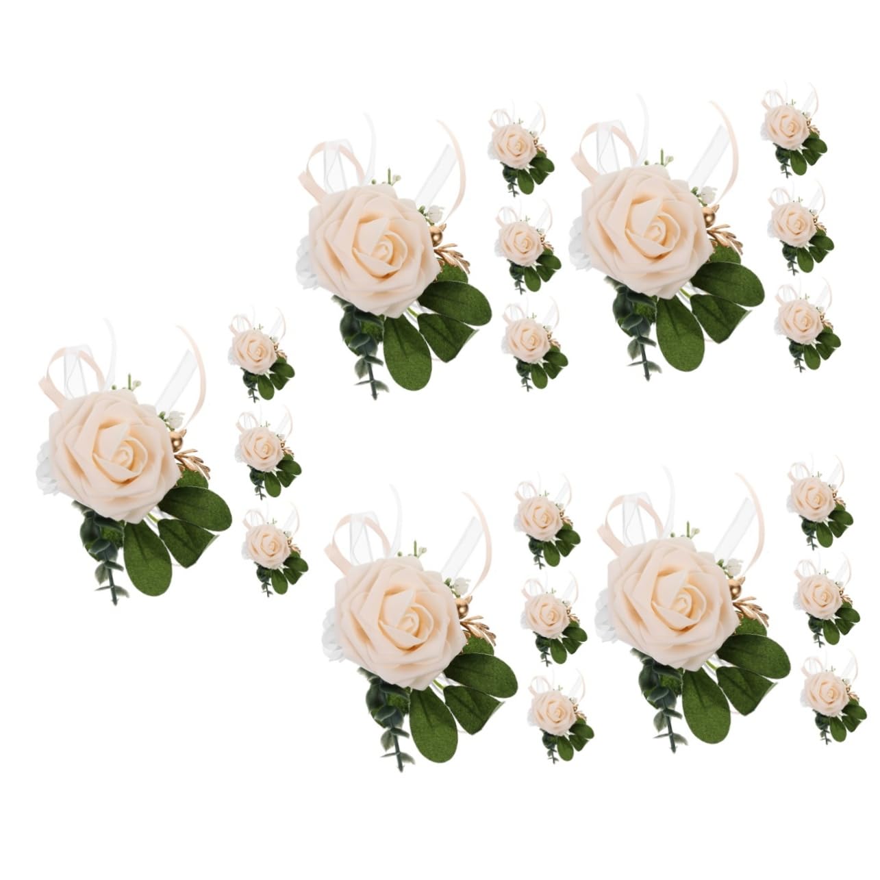 20pezzi Bracciale Corsage Da Sposa Da Elegante Decorazione Per Polso Con Fiori Setosa e Nastro Accessorio Per Matrimonio e Cerimonie Per Sposa e Damigelle