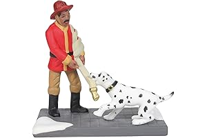 Department 56 Christmas in the City Fireman and Dalmatian "No Time to Play" Figurine