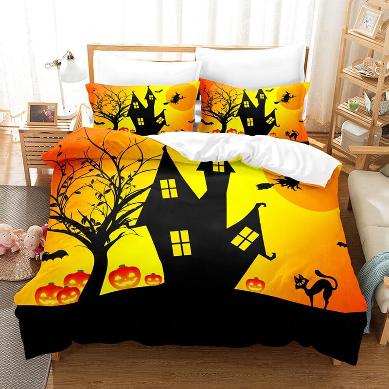 Housse de Couette Halloween Jaune 90x190 : idée cadeau personnalisé garçons filles