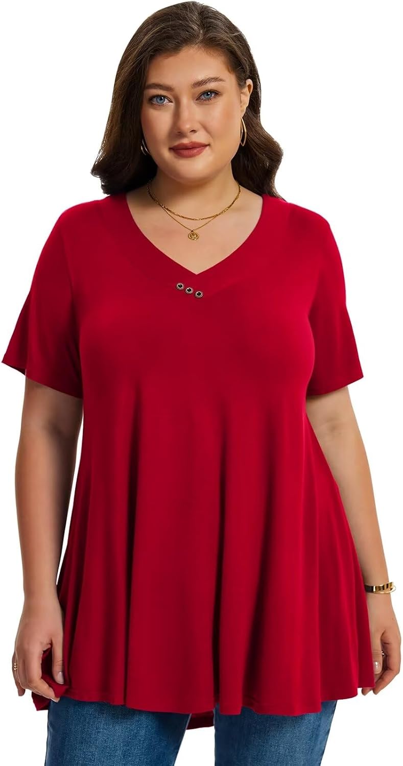 LARACE Plus Size V-Neck Tunic