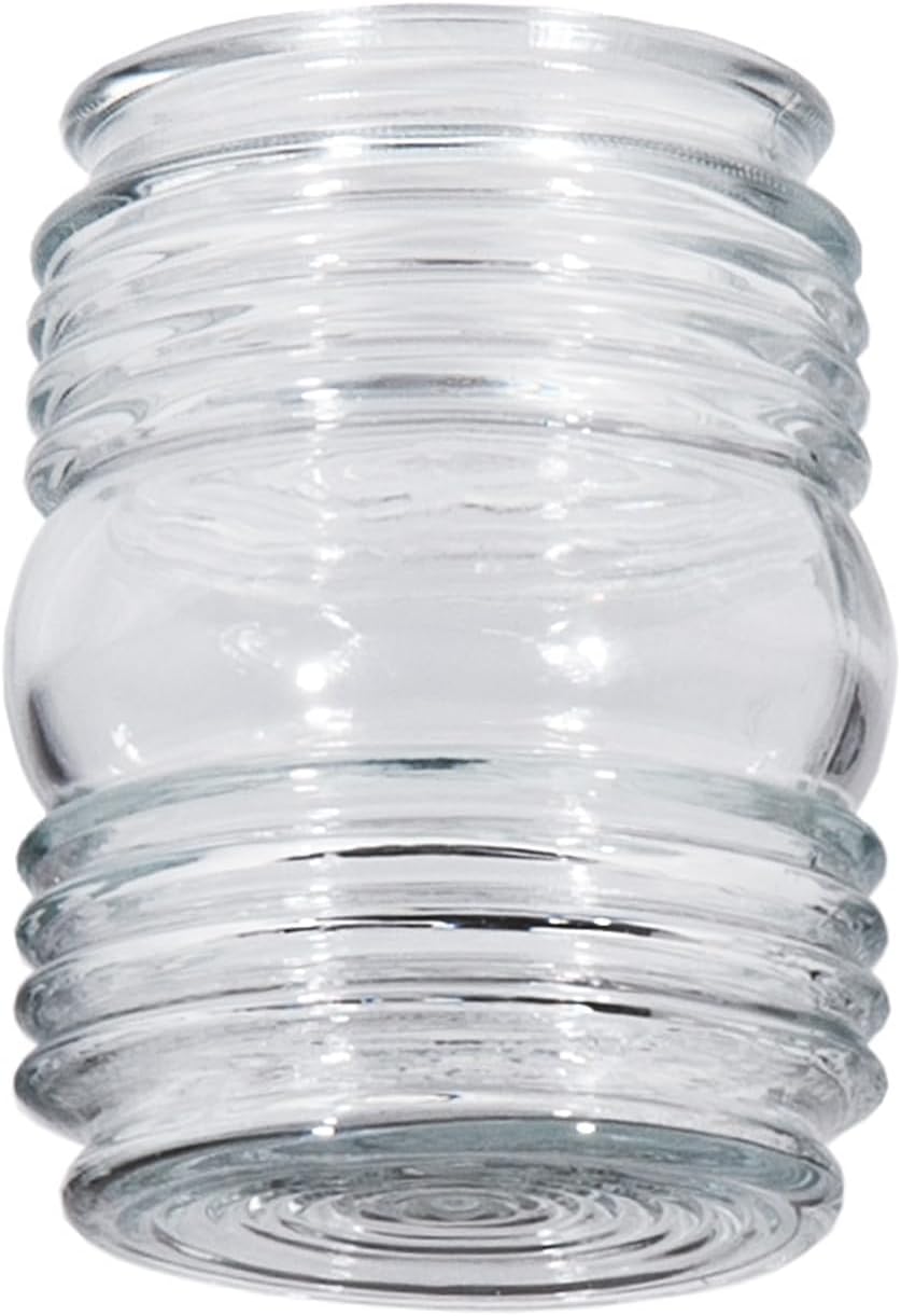 B&P Lamp® 4 1/2" Clear Retro Utility-Type Glass Shade 2 PACK