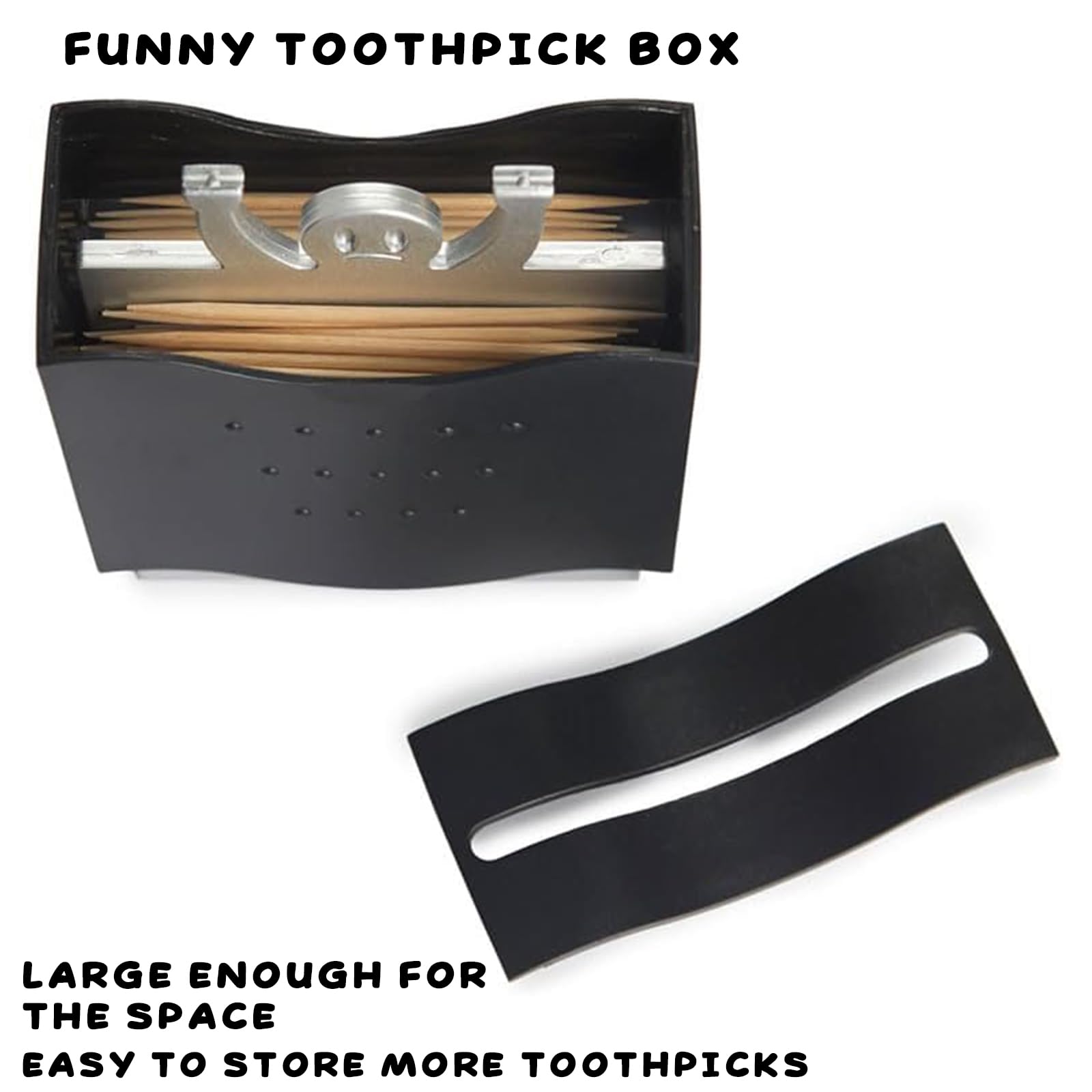 Porte-Cure-Dents Automatique 6,5 cm Distributeur Noir