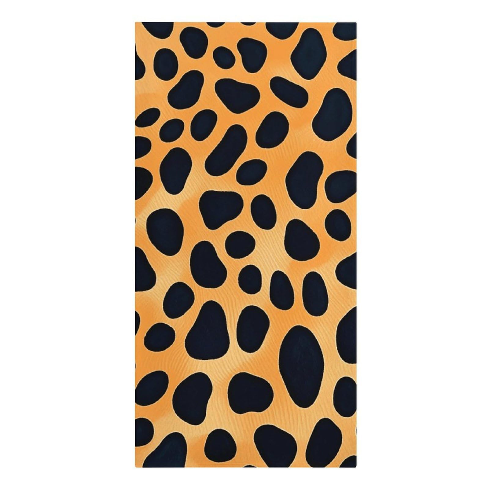 asbwuo Black and Gold Leopard Beach Towels Extra Large Quick Dry Absorbent