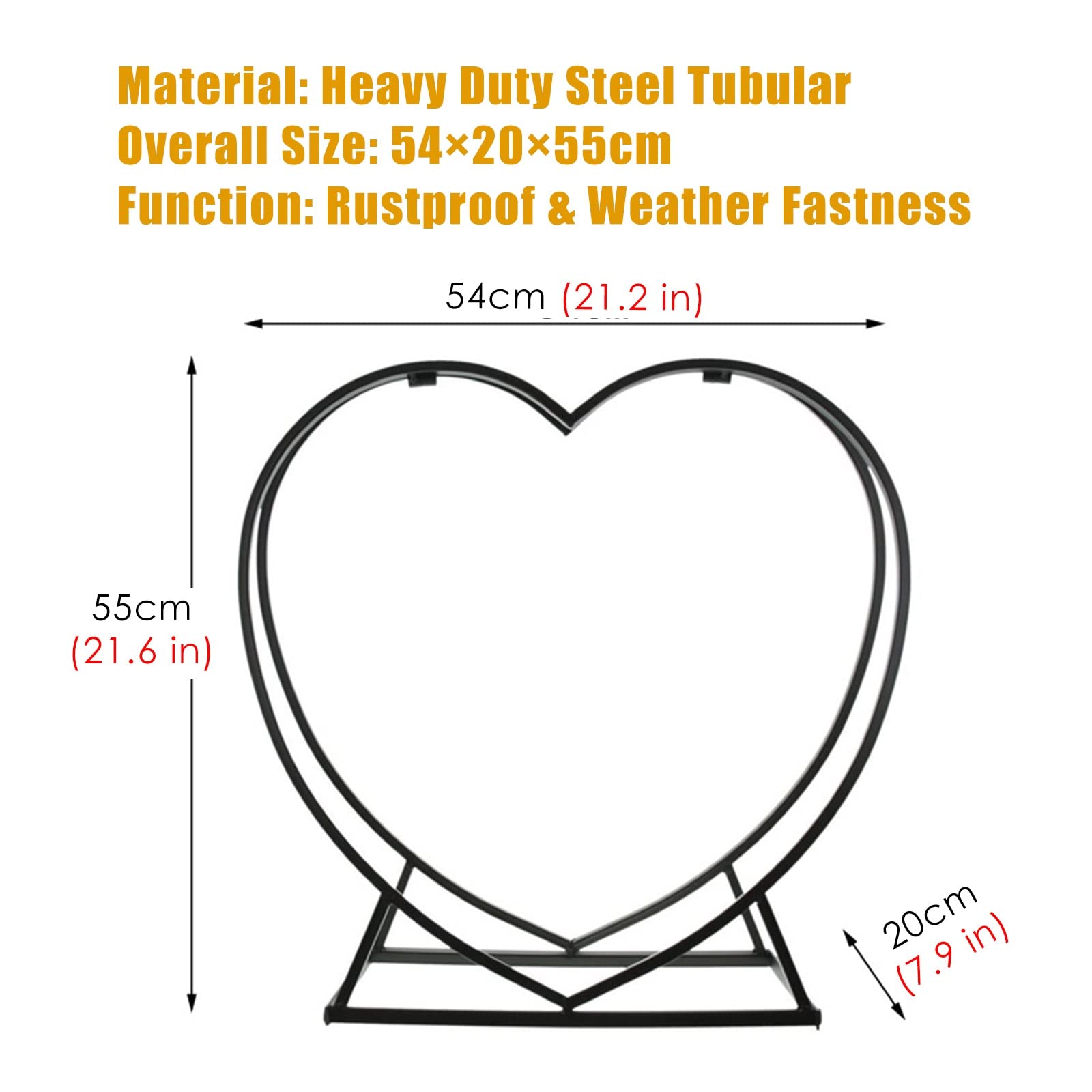 Leñeros En Forma De Corazón - Aro De Hierro Forjado para Leña, Ideal para Estufas De Leña Interiores Y Exteriores, Y para El Porche Trasero.