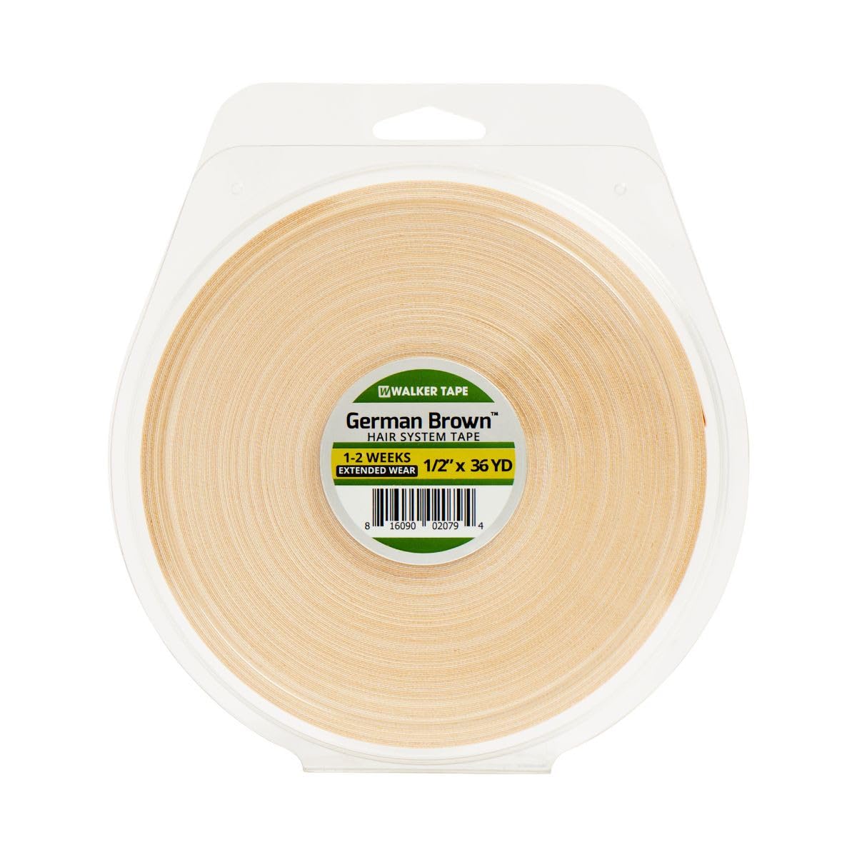 Walker Tape German Brown 1/2"" x 36 Yard Roll Brown Liner Cloth Tape, 1-2 Week Extended wear