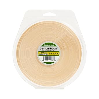 Walker Tape German Brown 1/2"" x 36 Yard Roll Brown Liner Cloth Tape, 1-2 Week Extended wear