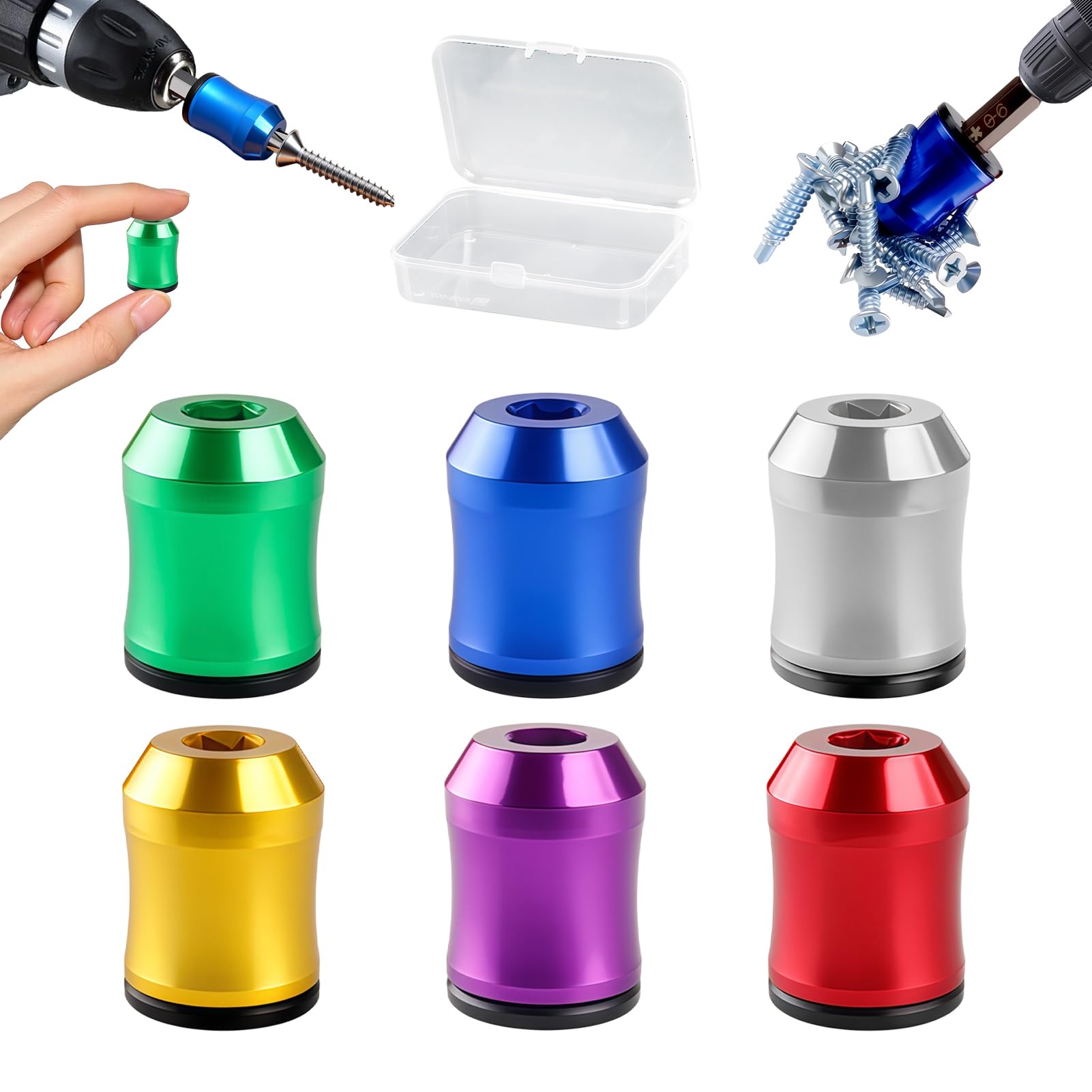 6 Pcs Screwdriver Head Magnetic Ring, Magnetic Drill Bit Holder (9) — Amazon image 7