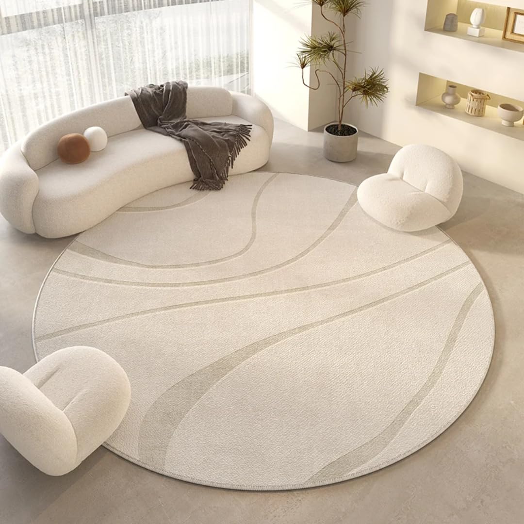 Tapis de chevet rond pour créer un coin lecture cosy au salon