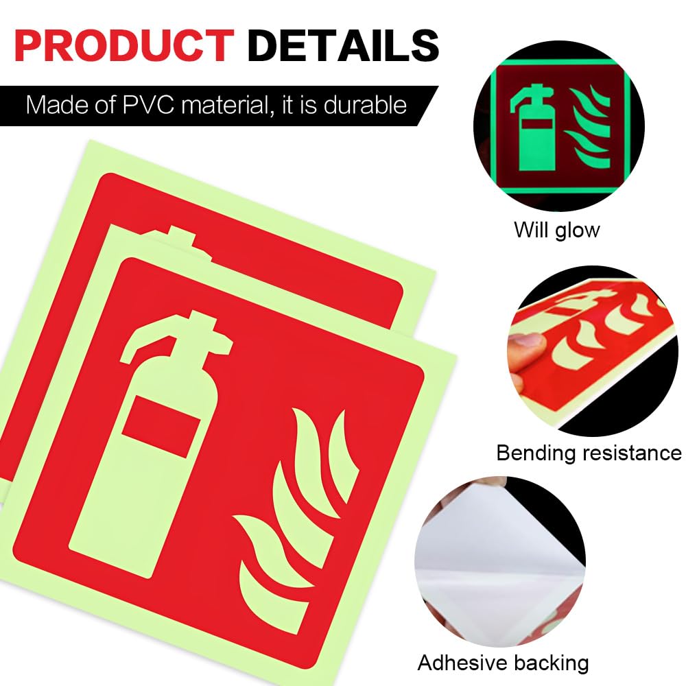 4 PCS Cartello Estintore Adesivo 15 X 15 CM,Segnaletica Adesiva Estintore,SZMK Fire Extinguisher Sign,Cartelli Segnaletica Sicurezza Estintori,Segnaletica Antincendio per Casa, Ufficio, Ospedale