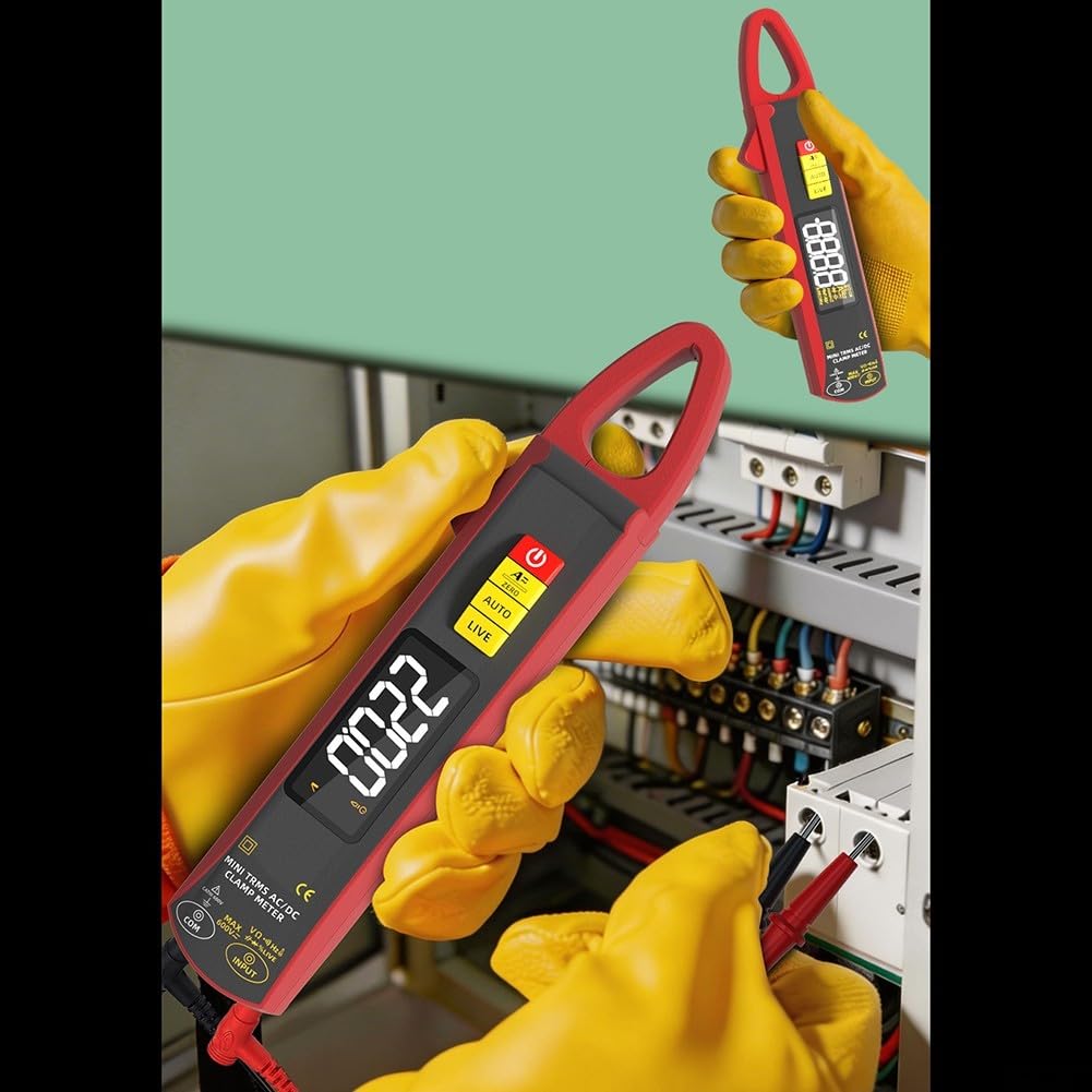UX2 Digital Clamp Meter 200A AC DC Corrente Tester True RMS Auto Ranging Multimetro con Rilevamento NCV per Cablaggio Elettrico 23mm Jaw