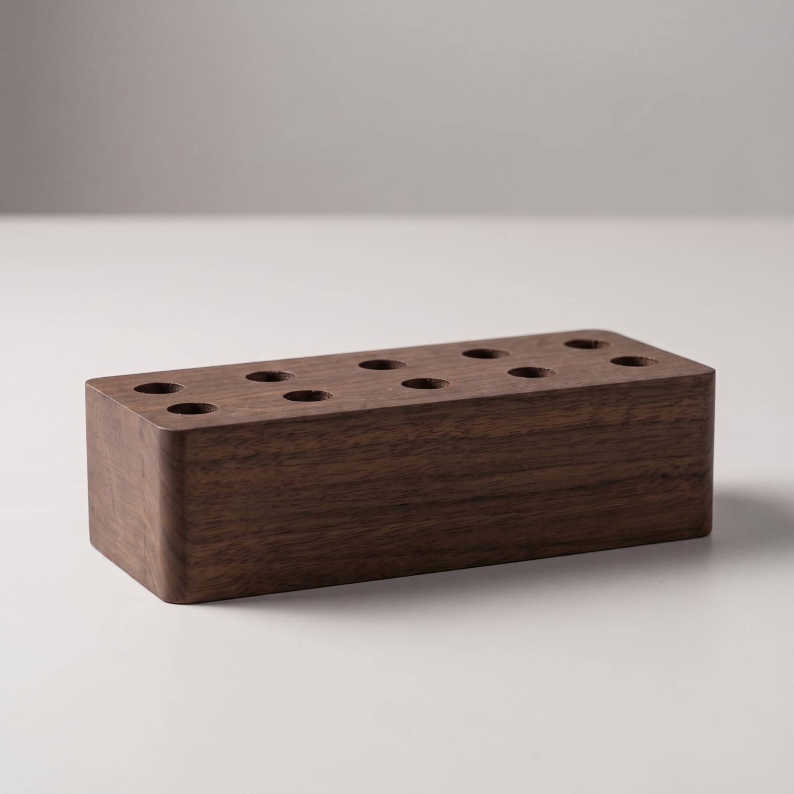 kowaku Portalápices Madera Decorativo | Resistente, portabolígrafos Escritorio, Estable, Organizador, para Oficina, Profesionales, Estudiantes, 10 Orificios