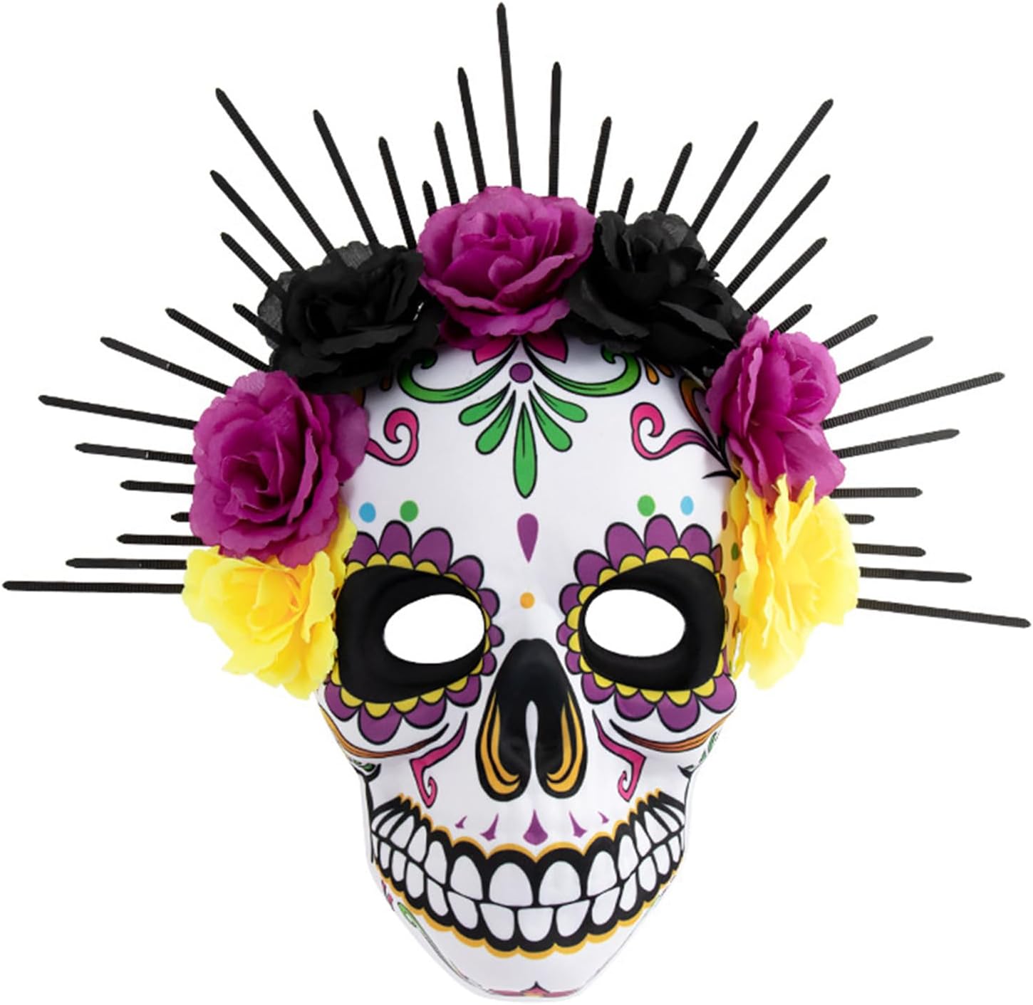 KIPETTO Mardi Gras Mask Venetian Party Mask Sugar Skull Masquerade Masks for Halloween Cosplay Mexican Masquerade Party
