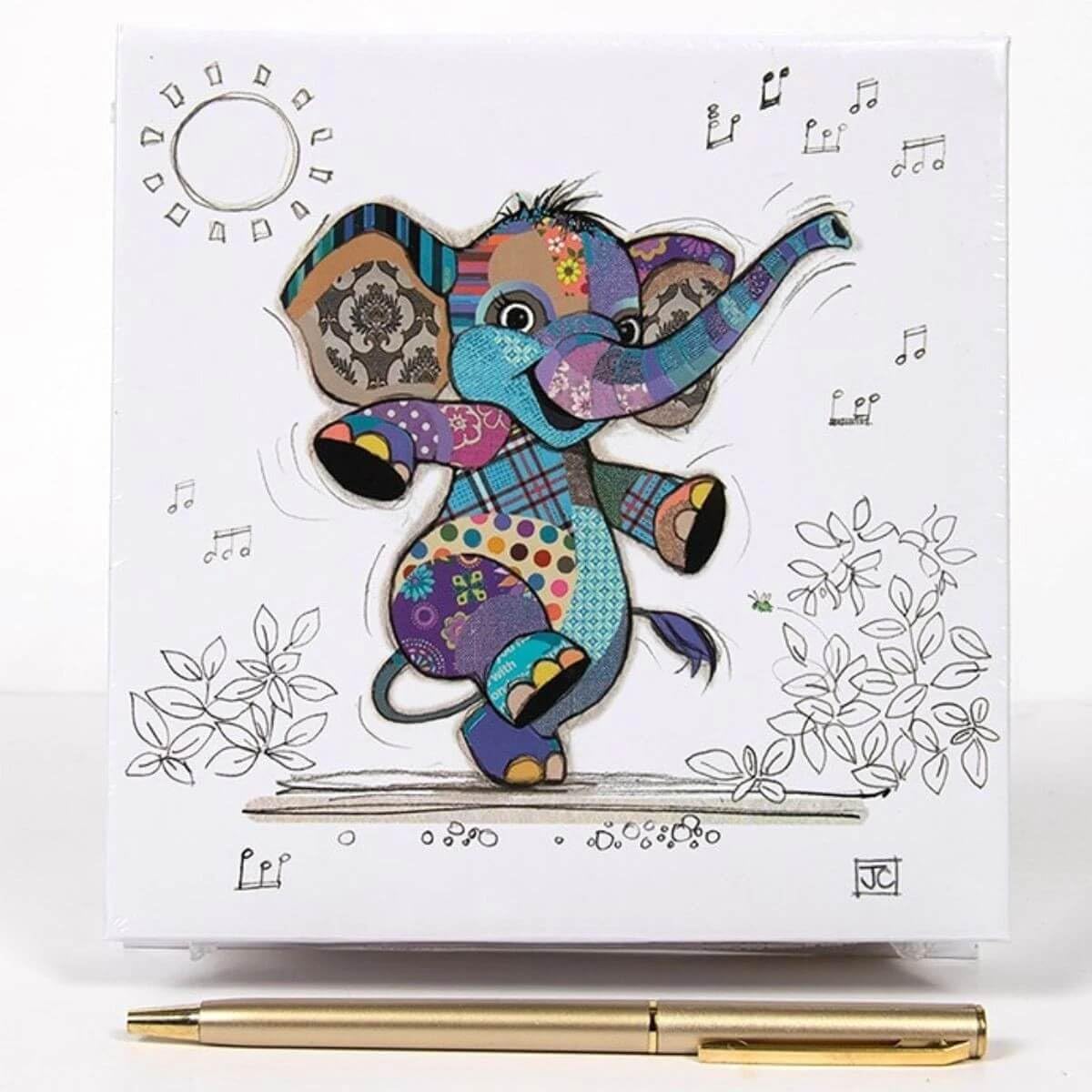 Elly Elephant Memo Block For Home And Office Use | Cute Animal-Themed Note Block For Everyday Lists And Reminders | Fun Desk Accessory Or Gift For Children, Teachers, Or Stationery Fans