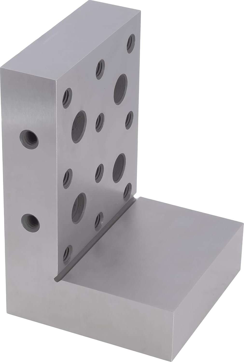 CME Fixture Angle Plate, Hardened Steel, 6" Length x 6" Width x 4" Height, 1/4"-20 Tapped Holes, Precision 90° Fixturing for Machining, Inspection, Assembly and Welding