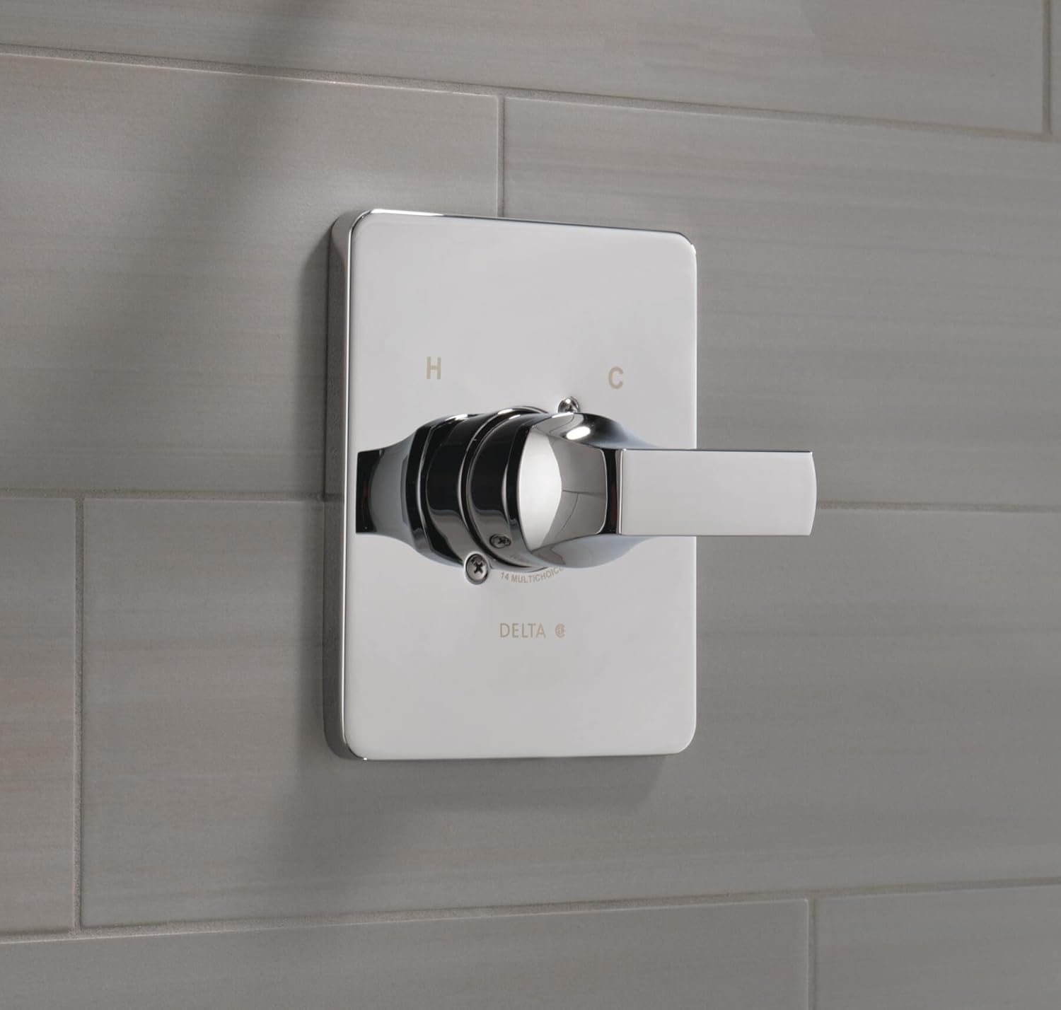 delta velum 14 series single-function valve trim kit, chrome handle set for shower faucet system, chrome t14037 (valve not included)