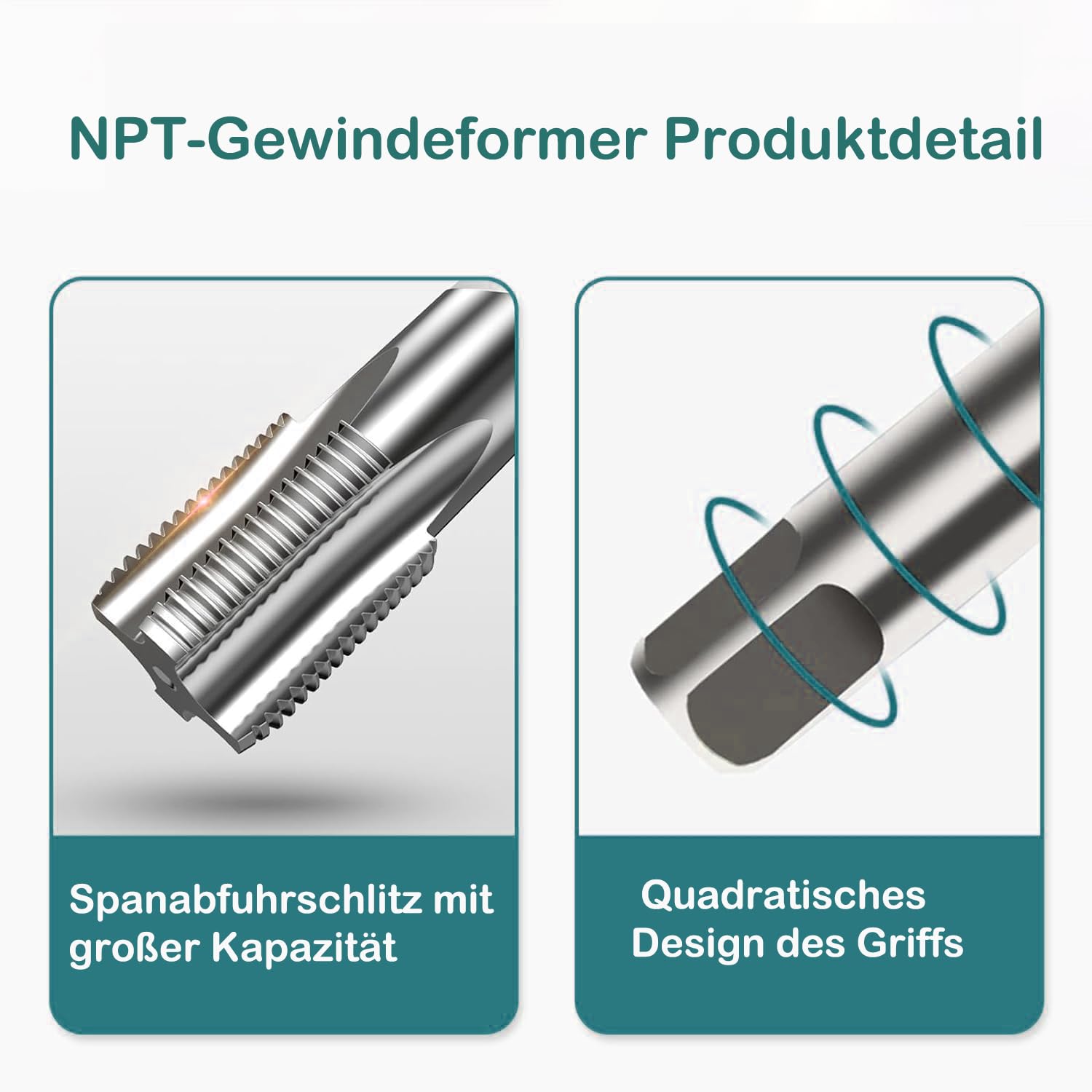 5 teiliges NPT-Gewindeschneidsatz, 1/8", 1/4", 3/8", 1/2" und 3/4" NPT-Rohrstanzwerkzeug zum Gewindeschneiden