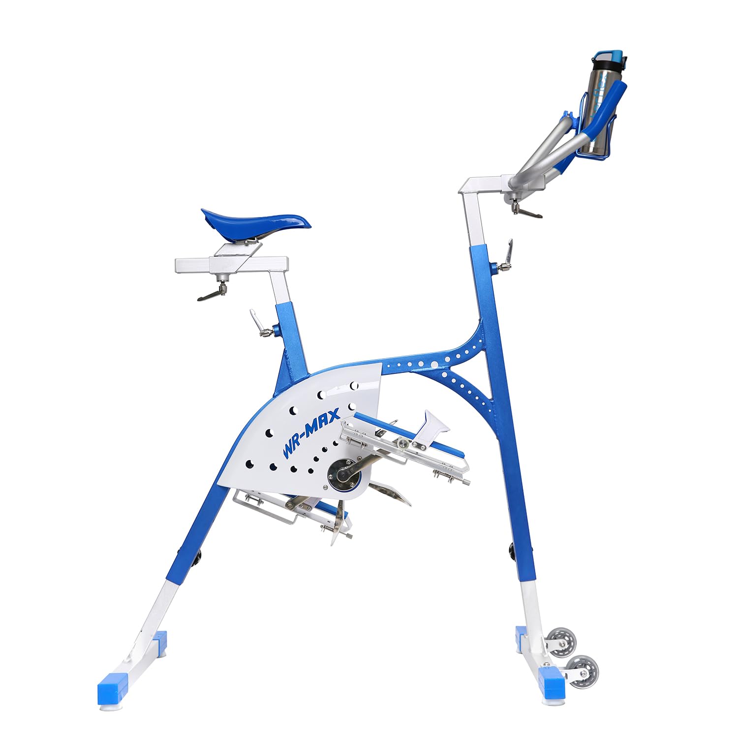 Waterflex Aquabike Aluminium WR Max WX-WRMAX1 - Vélo de Piscine Athléthique - Résistance Hydraulique - Effet Drait - Ergonomie Adaptative - Prof. 1,1-1,6m Bleu, Léger