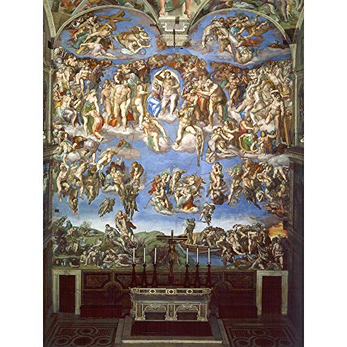 Wee Blue Coo Michelangelo The Last Judgement 1541 Old Master Painting Art Print Poster Wall Decor 12X16 Inch