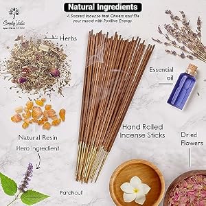Patchouli Incense Sticks 250 Grams Approx 135 Premium Incense Stick Incense Holder Lasts 60 Minutes Ideal for Meditation Yoga Spiritual Healing Prayers Aromatherapy