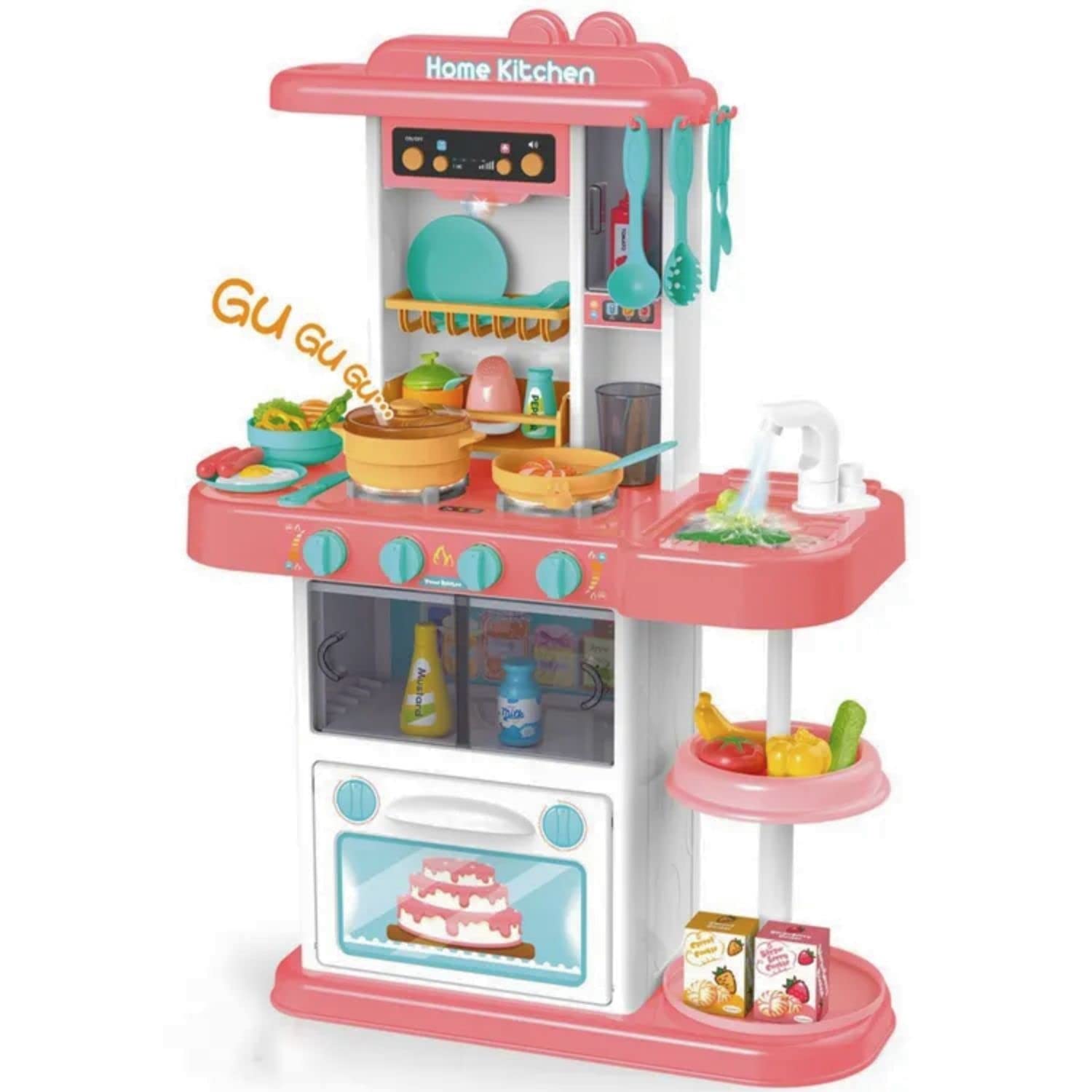 Cuisine Jouet Jenny Avec 63 Accessoires - Pour Enfants 3 Ans+, évier, Cuisinière, Lumière Et Son