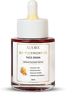 AUORK Sea Buckthorn Oil Face Serum for Glowing Skin – Cold Pressed Natural Facial Oil, Deep Hydration & Nourishment, Fast ... Price In India