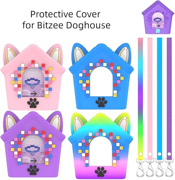 Funda de silicona para Bitzee Doghouse, juguete digital interactivo, funda protectora de silicona para Bitzee Doghouse, mascota electrónica virtual con cordón (multicolor) - 4